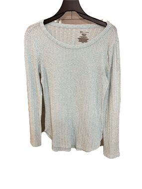 No Boundaries Light Blue Ribbed Long Sleeve Top